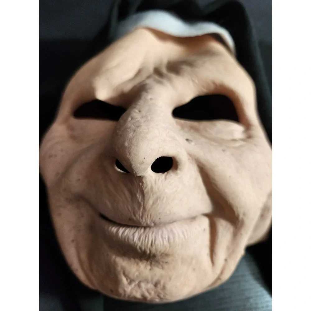 Spirit Halloween Nun Scary Old‎ Woman Mask Adult Costume Prop - Picture 2 of 5